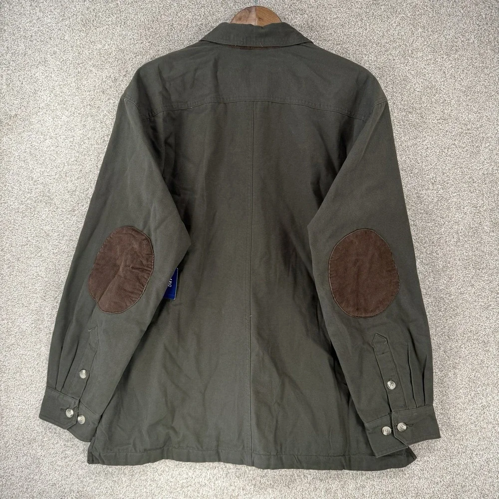 NWT Basic Editions VTG Canvas‎ Chore Jacket L Lined Workwear Corduroy Elbows